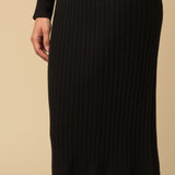 Rib Turtleneck Maxi Dress_Black