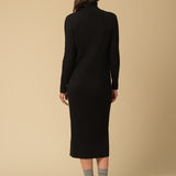 Rib Turtleneck Maxi Dress_Black