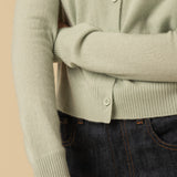 Round Neck Cardigan_Pistachio