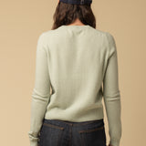 Round Neck Cardigan_Pistachio