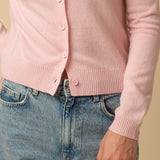 Round Neck Cardigan_Pink Blush