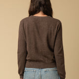 Classic V Neck Cardigan_Mocha