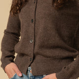 Classic V Neck Cardigan_Mocha