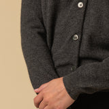 Classic V Neck Cardigan_Graphite