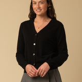 Classic V Neck Cardigan_Black