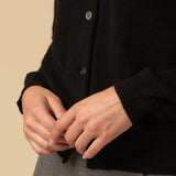 Classic V Neck Cardigan_Black