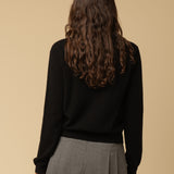 Classic V Neck Cardigan_Black