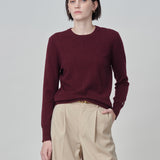 Classic Crew Neck Sweater_Burgundy