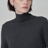 Simple High Neck Sweater_Graphite