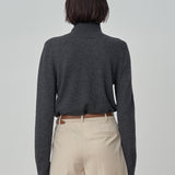 Simple High Neck Sweater_Graphite