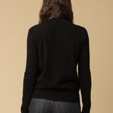 Simple High Neck Sweater_Black