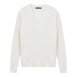 Deep V Neck Sweater_Vintage White