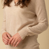 Deep V Neck Sweater_Oatmeal