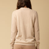 Deep V Neck Sweater_Oatmeal