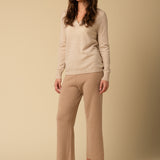 Deep V Neck Sweater_Oatmeal