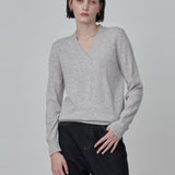 Deep V Neck Sweater_Grey