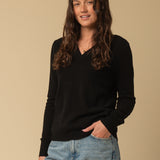 Deep V Neck Sweater_Black