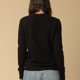 Deep V Neck Sweater_Black