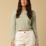 Crop Long Sleeve Sweater_Pistachio