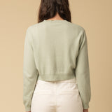 Crop Long Sleeve Sweater_Pistachio