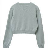 Crop Long Sleeve Sweater_Pistachio