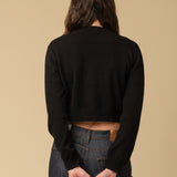 Crop Long Sleeve Sweater_Black