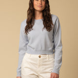 Crop Long Sleeve Sweater_Baby Blue