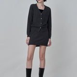 Cashmere Mini Skirt_Graphite