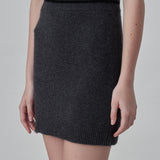 Cashmere Mini Skirt_Graphite