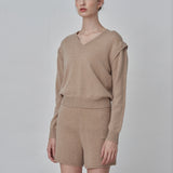 Detachable Sleeve Top_Camel