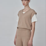 Detachable Sleeve Top_Camel