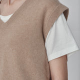 Detachable Sleeve Top_Camel