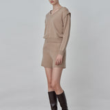 Detachable Sleeve Top_Camel