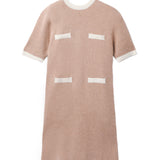 Color Block Shortsleeve Dress_Camel