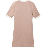 Color Block Shortsleeve Dress_Camel