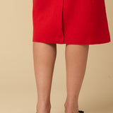 Straight Midi Skirt_Red