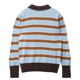 Classic Polo Striped Sweater_Baby Blue / Mocha